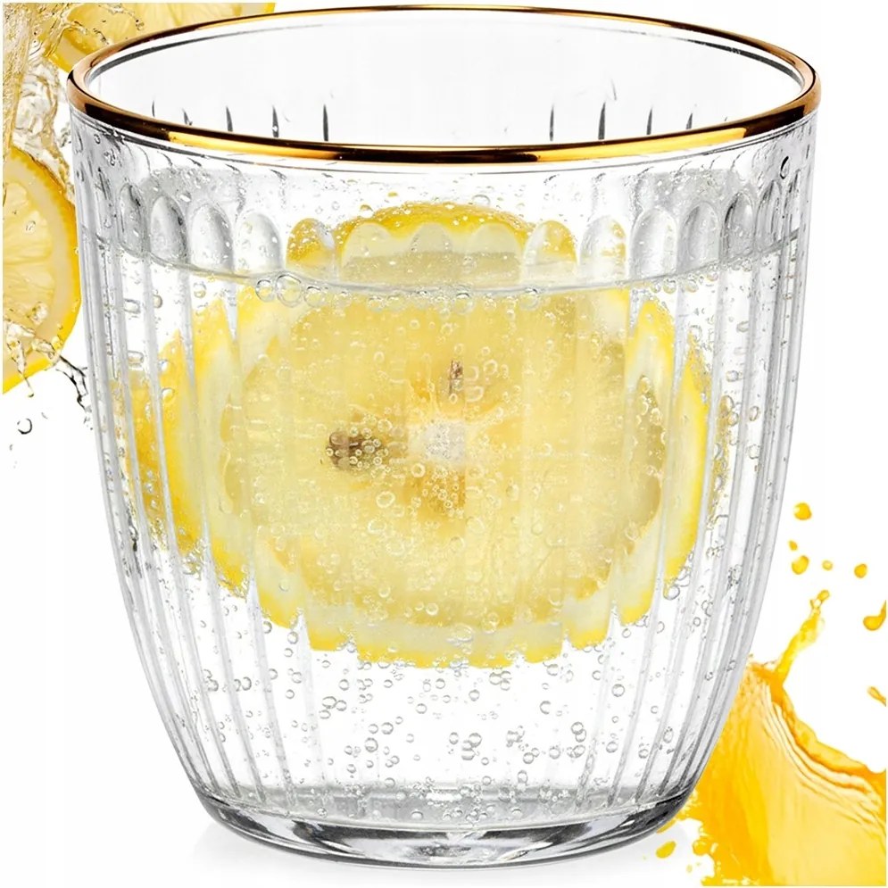 Pohár Csíkos Arany Vonalak italok víz gyümölcslé italok 250 ml