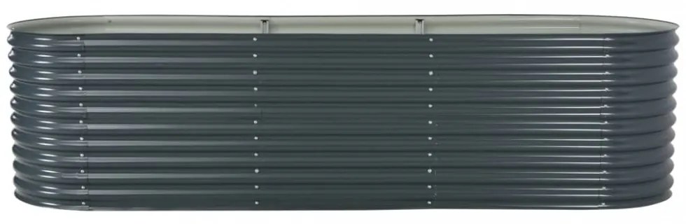 szürke horganyzott acél kerti magaságyás 320 x 80 x 81 cm