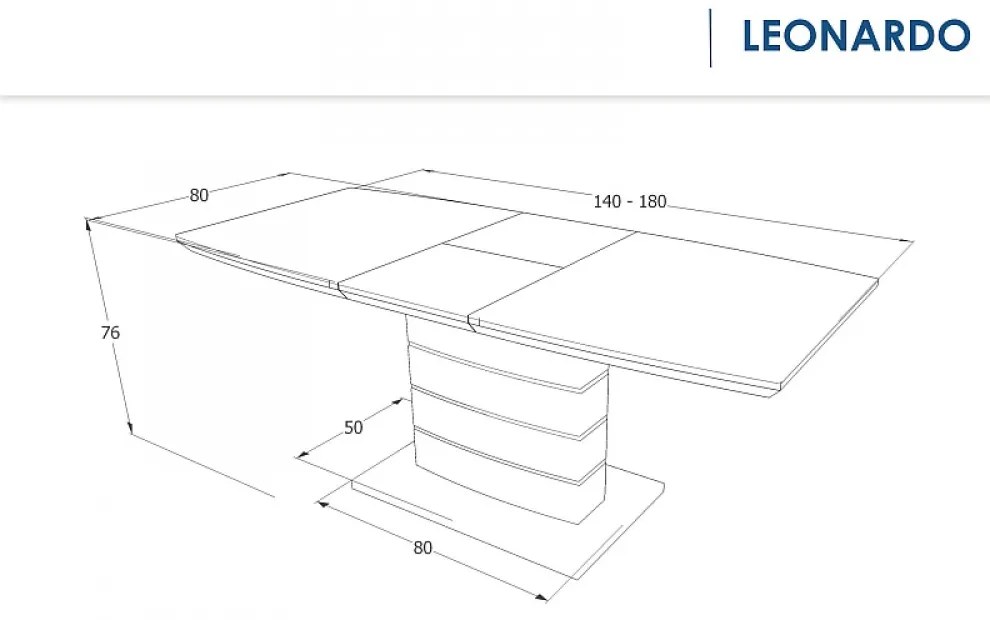 Leonardo bővíthető étkezőasztal beton 140-180cm