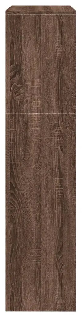 3 szintes barna tölgy fa elválasztó könyvespolc 123x29x123 cm
