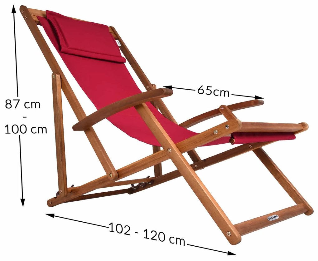 SIENA kerti nyugágy, 65x87x102cm, piros Casaria
