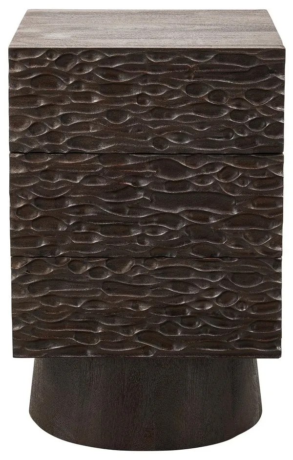 Sötétbarna mangófa éjjeliszekrény Crumble – WOOOD