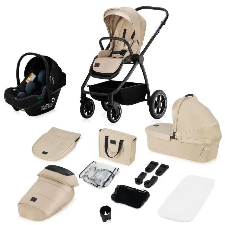 Lionelo - MERIL 3 az 1-ben kombinált babakocsi bézs homok