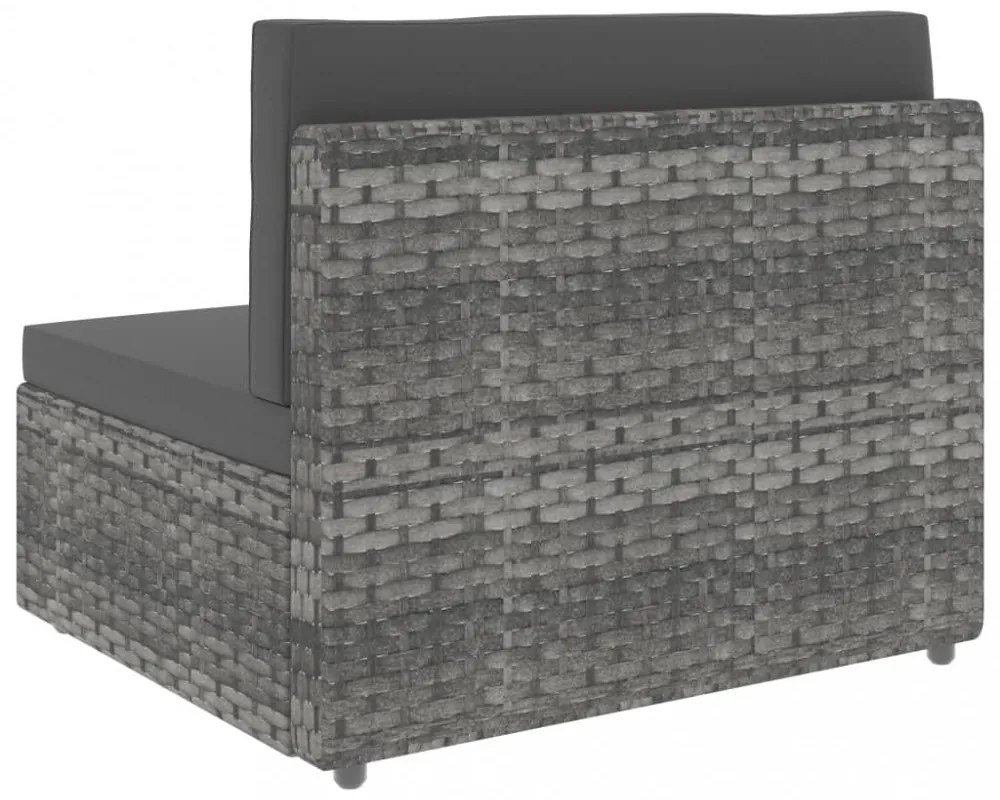 vidaXL 2 személyes szürke elemes polyrattan kanapé