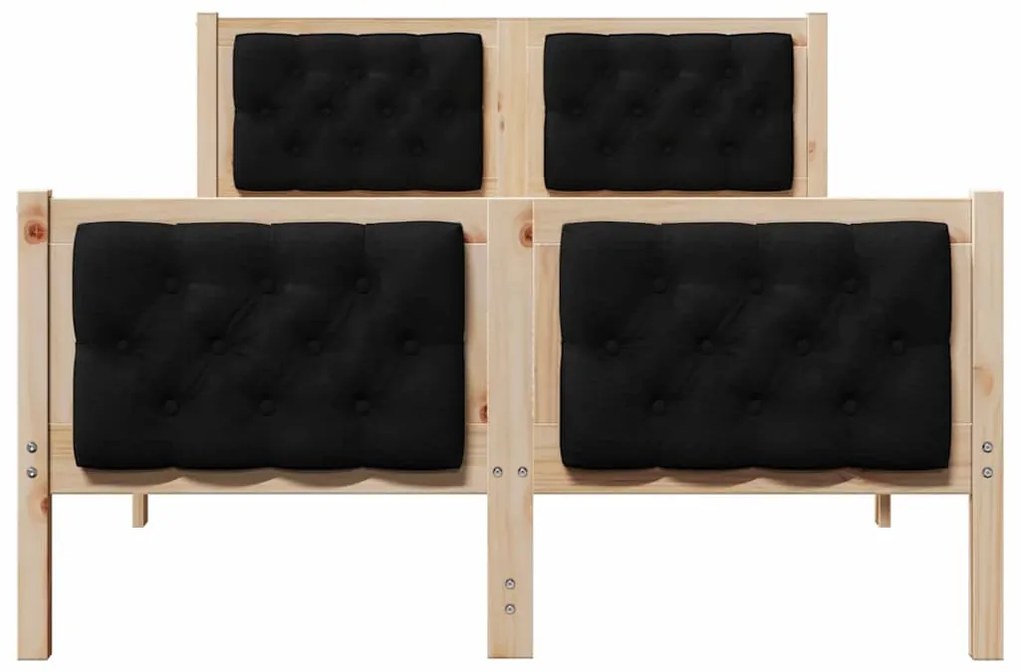 Ágykeret fejtámlával Fekete 120 x 190 cm Tömör fenyőfa