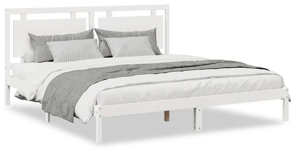 fehér tömör fa extra hosszú ágykeret matrac nélkül 200 x 220 cm