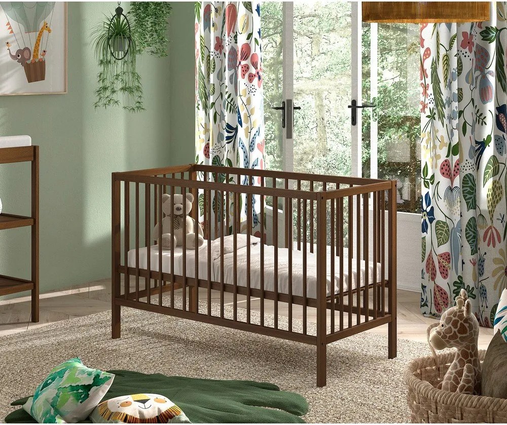 Barna bükkfa babaágy állítható magassággal 60x120 cm Dino – Vipack