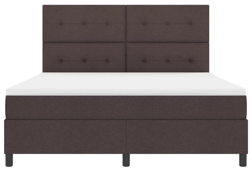 Boxspring Ágy Matraccal Sötétbarna Szövet Super King