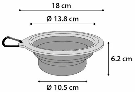 Flamingó utazótál szilikon 625 ml, kék/szürke