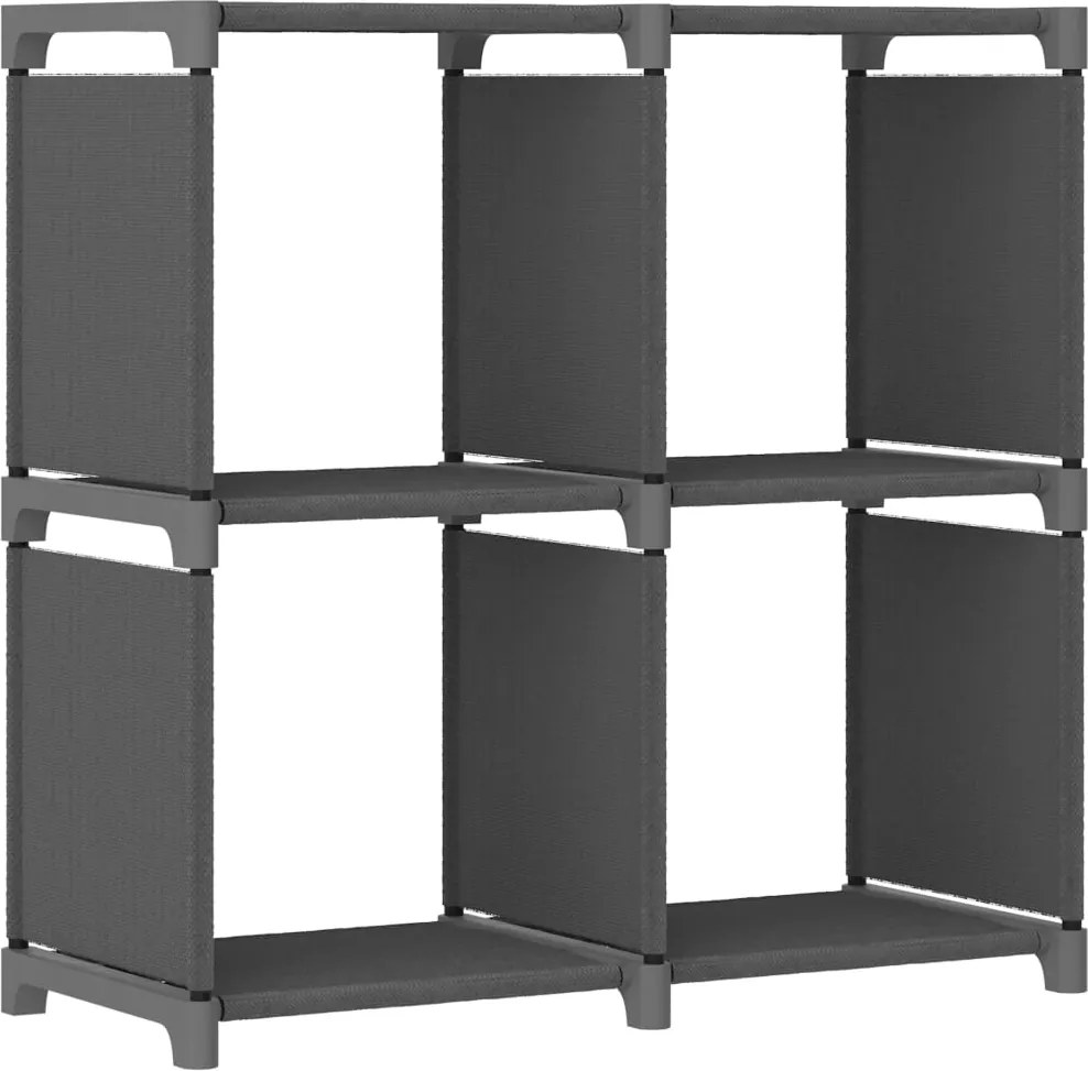 vidaXL 4 rekeszes szürke szövet bemutató polc 69 x 30 x 72,5 cm