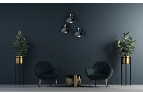 Csillár zsinóron HEBE 3xE27/60W/230V fekete