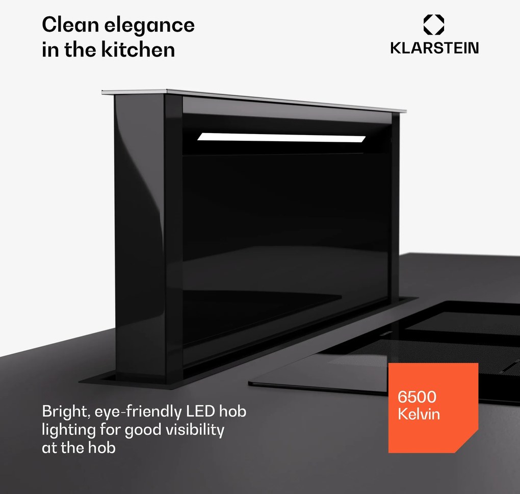 Klarstein Royal Flush Eco 75, páraelszívó, 75 cm, 604.1 m³/h, EEK A++