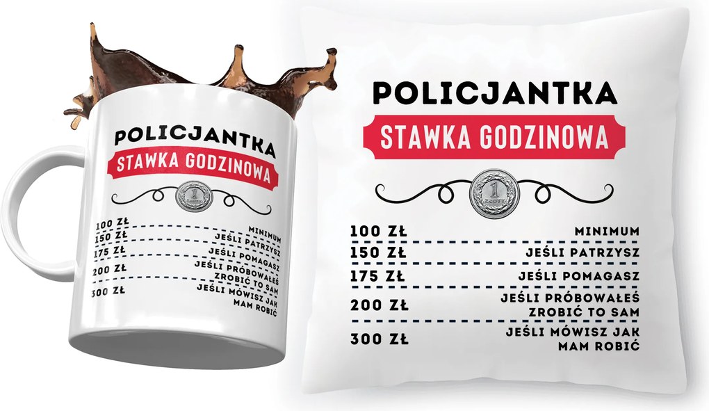 Rendőrnőnek Párna Ajándék Bögre Szett Nyomtatott Fotóval