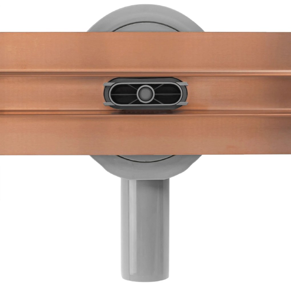 Rea Neox Pro Slim, zuhanylefolyó 90 cm, 360 fokban forgó szifonnal, rézmatt, REA-G4808