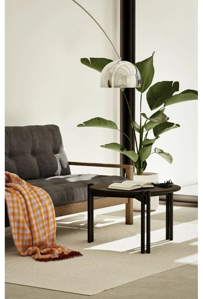 Bézs len kinyitható kanapé 205 cm Knob – Karup Design