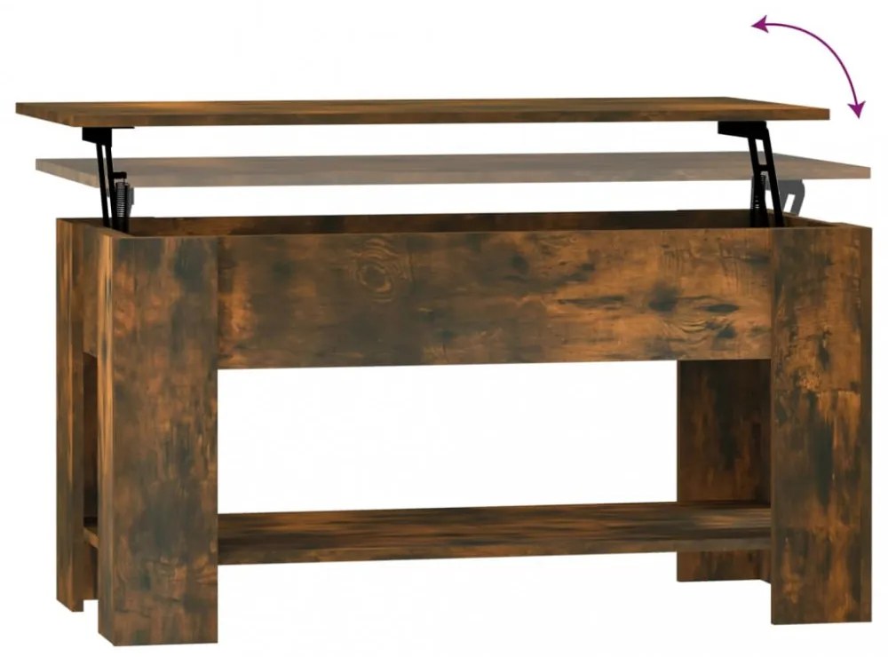füstös tölgy színű szerelt fa dohányzóasztal 101 x 49 x 52 cm