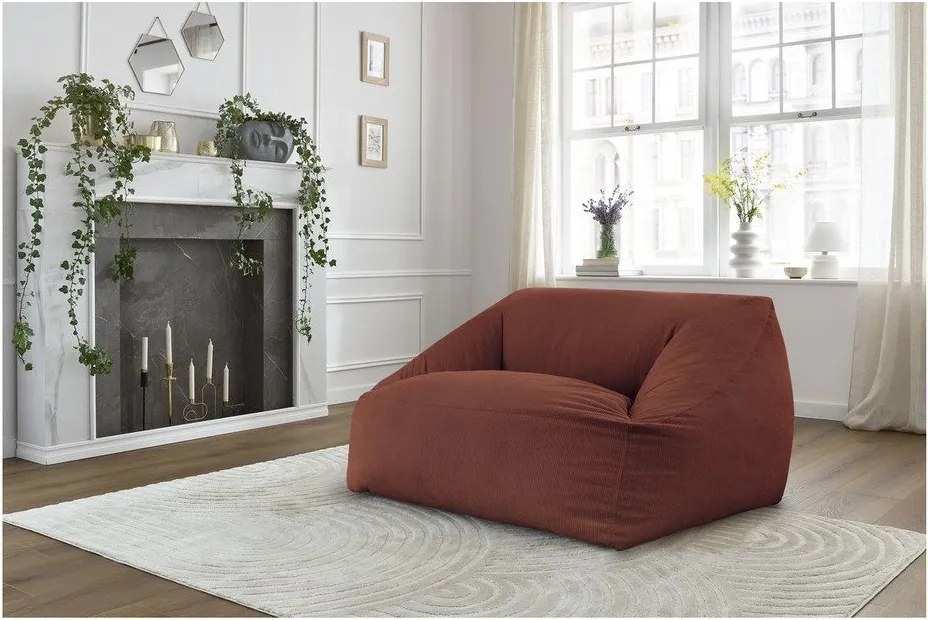 Narancssárga kordbársony babzsákfotel Lilibet – Bobochic Paris