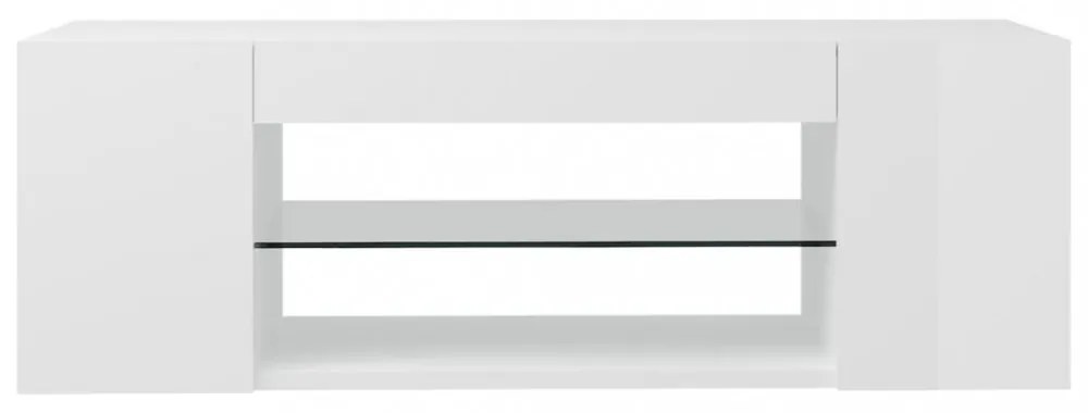 magasfényű fehér TV-szekrény LED lámpákkal 90 x 39 x 30 cm
