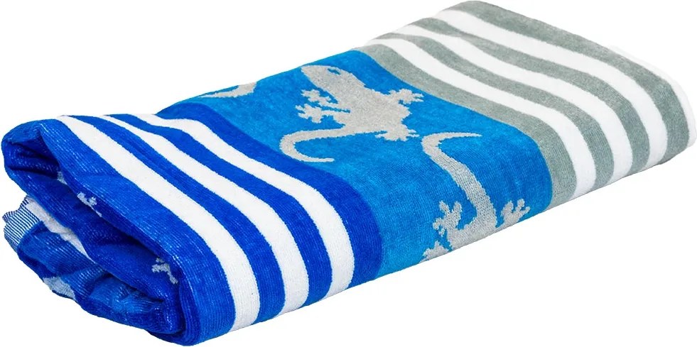 CRAZY GEKKO Strandtörölköző kék 165x90cm
