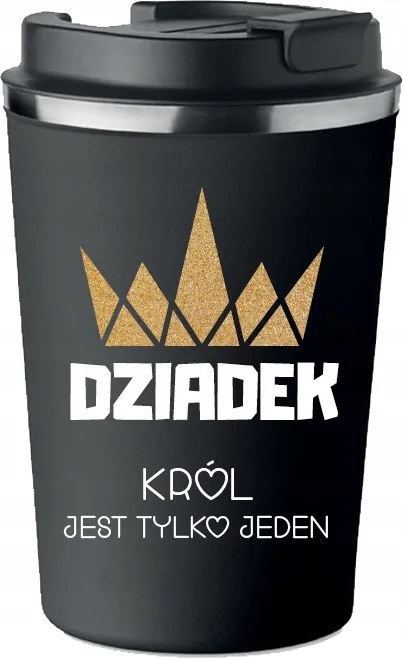 Prémium Termo Bögre fekete ajándék Nagypapa Napjáraaa király csak egy van