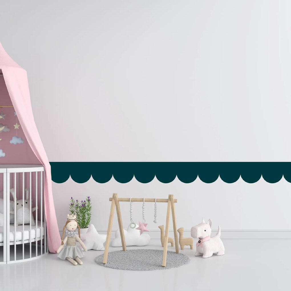 PIPPER. Textil öntapadó tapéta - Mini Ív - Kék-zöld színű Szín: Sápadt
