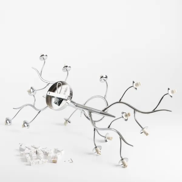 Brilagi - LED felületre szerelhető csillár MISTEL 15xG9/3W/230V fekete króm/füstszínű