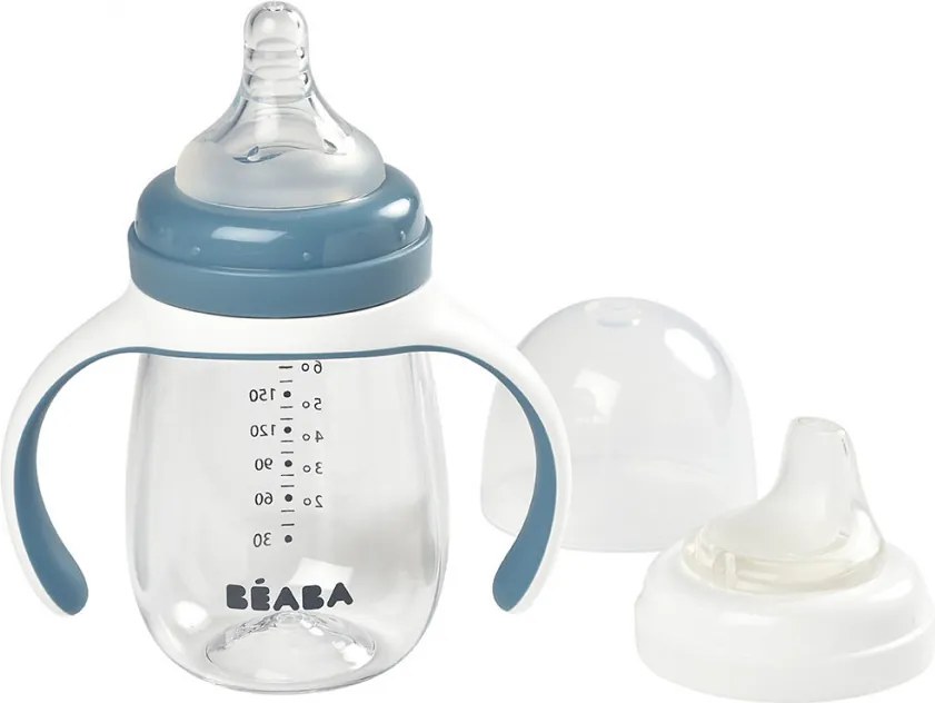 Béaba 2 az 1-ben Tanuló cumisüveg 210 ml - Viharkék