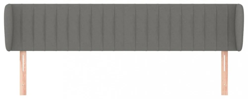 sötétszürke szövet fejtámla szárnyakkal 203x23x78/88 cm