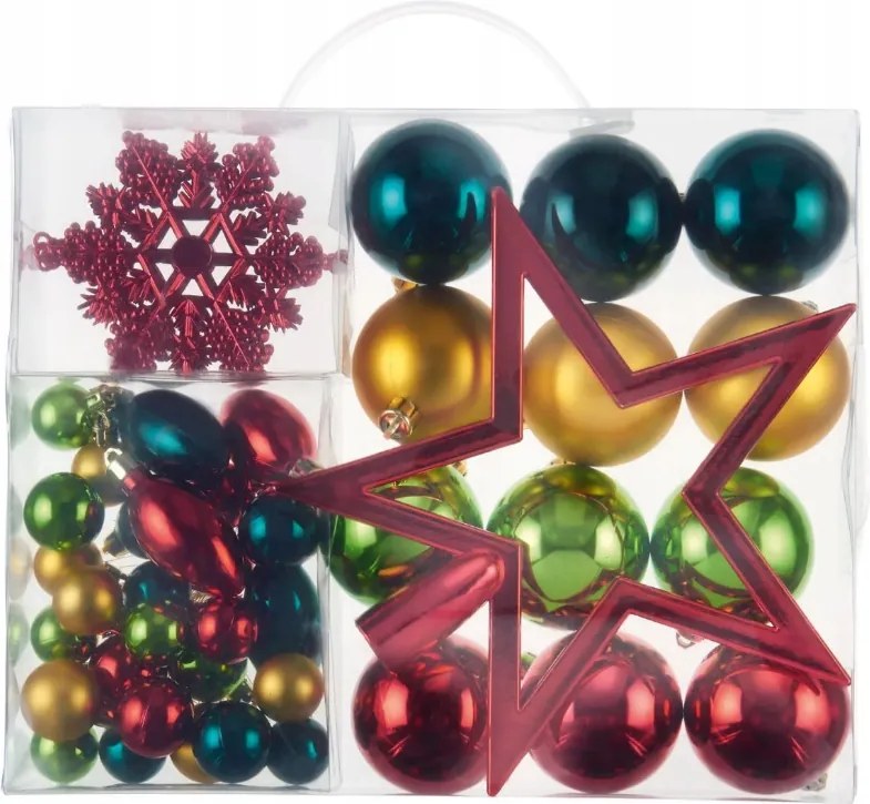 Karácsonyfadíszek Livarno home, 51 darabos készlet többszínű