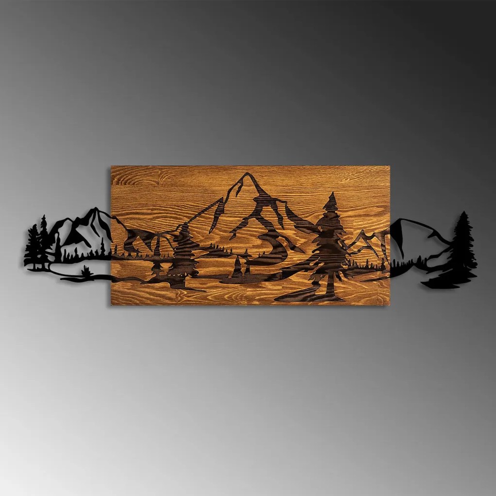 Mountain Range fa-fém faldekoráció