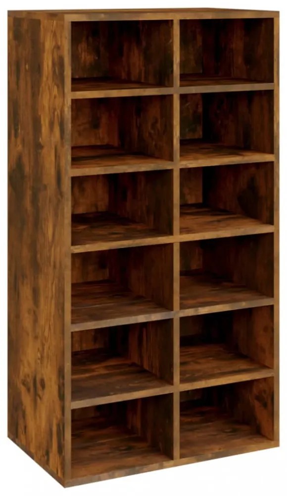 füstös tölgy színű szerelt fa cipőtartó 54 x 34 x 100,5 cm