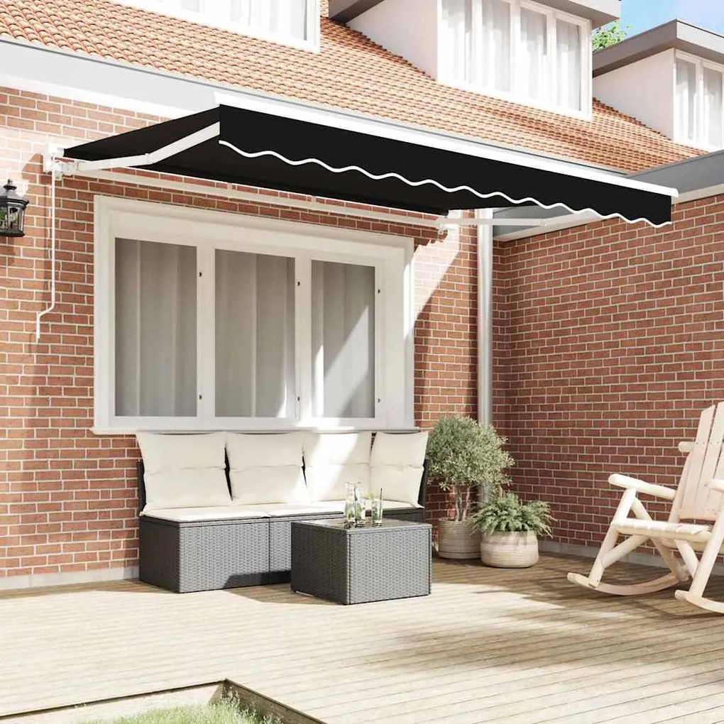 Behúzható napellenző Fekete 350x200 cm szövet