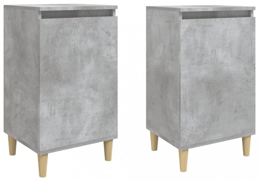 2 db betonszürke szerelt fa éjjeliszekrény 40x35x70 cm