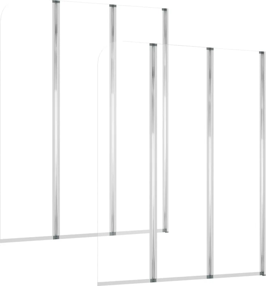vidaXL 2 db átlátszó edzett üveg kádparaván 104 x 130 cm