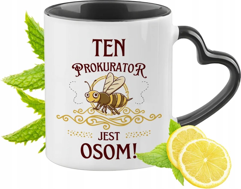 Ügyésznek Fekete Bögre Szív Alakú Füllel Ajándék