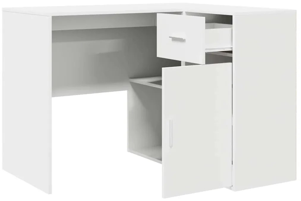 Sarokíróasztal fiókkal 2 pcs Fehér 102 x 50 x 75 cm Faanyag