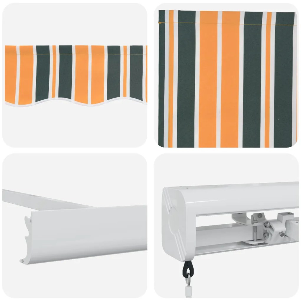 Kézi Teleszkópos Napernyő Zöld és Sárga 300x250 cm
