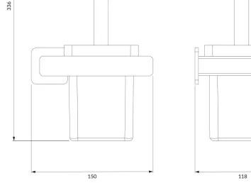 OMNIRES NL80620CR - Falra szerelhető WC kefe NELSON fényezett króm