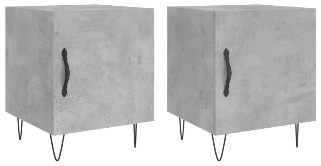 2 db betonszürke szerelt fa éjjeliszekrény 40 x 40 x 50 cm