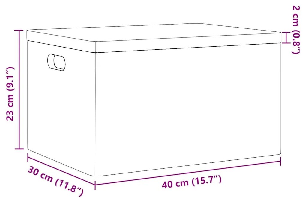 vidaXL Fa doboz fedéllel és fogantyúkkal 40x30x23 cm tömör fa fenyő