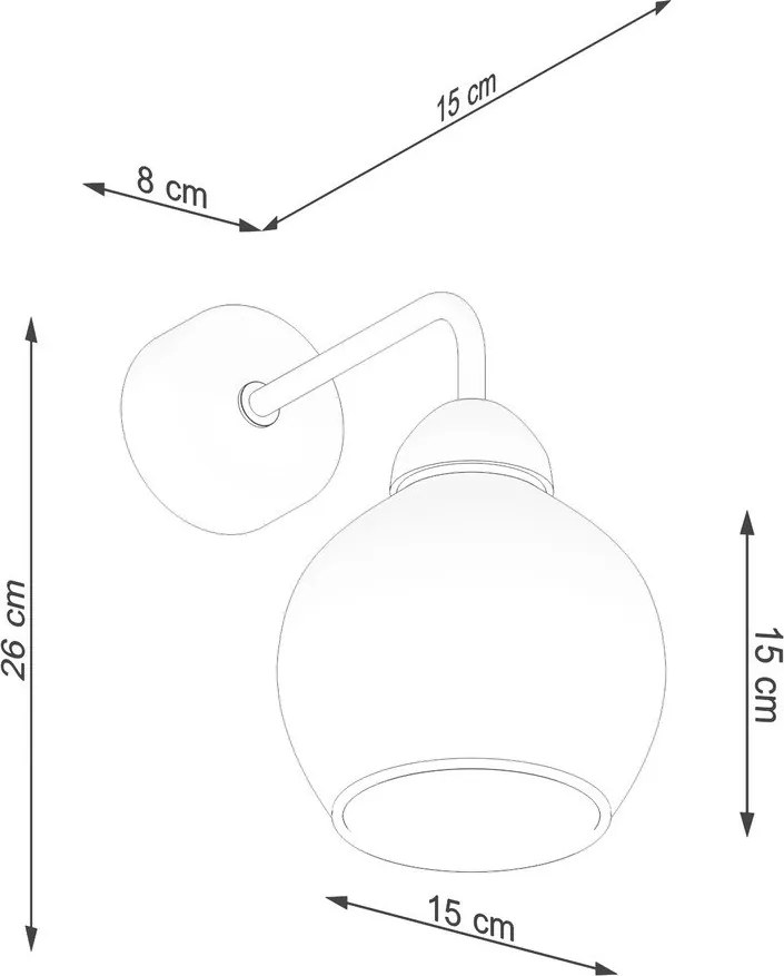 Fekete fali lámpa ø 15 cm Grande – Sollux