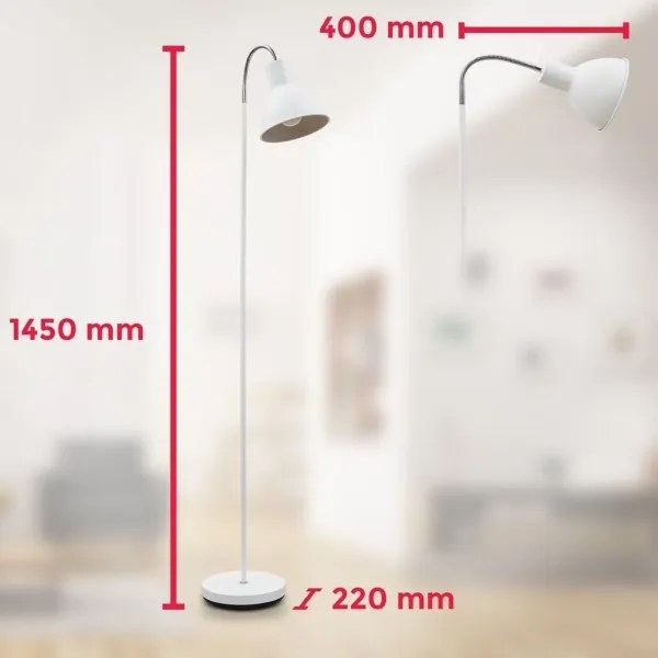 Állólámpa 1x E27/25W/230V, fehér