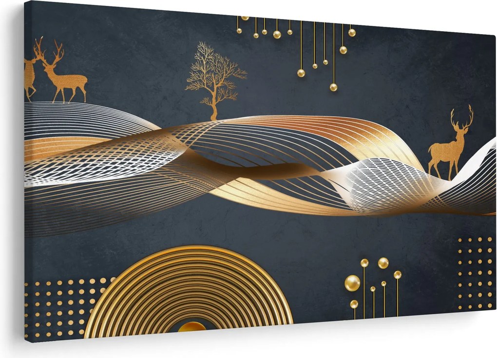 Kép - Grafika szarvassal (90x60 cm)