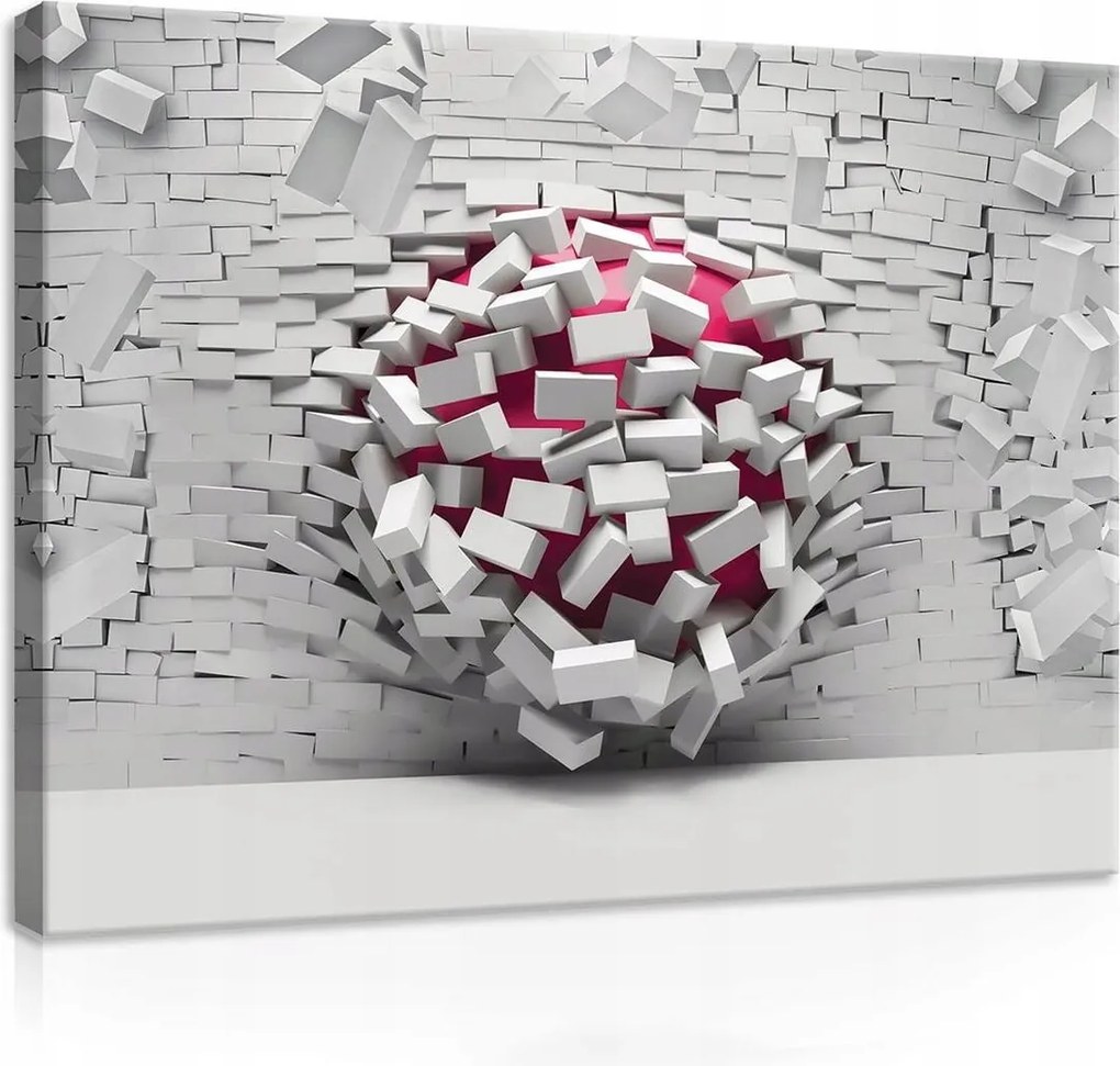 Vászonkép 100x75 Áttörés rombolás robbanás dinamika energia absztrakt 3D