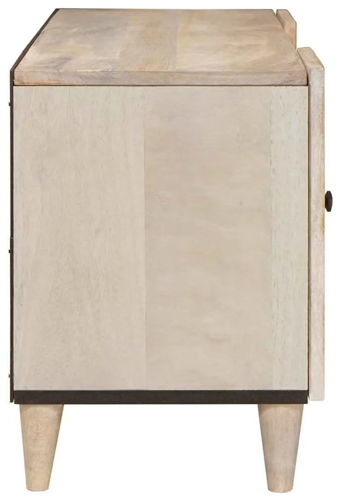 TV szekrény polcokkal Fehér 105 x 33 x 46 cm tömör mangófa