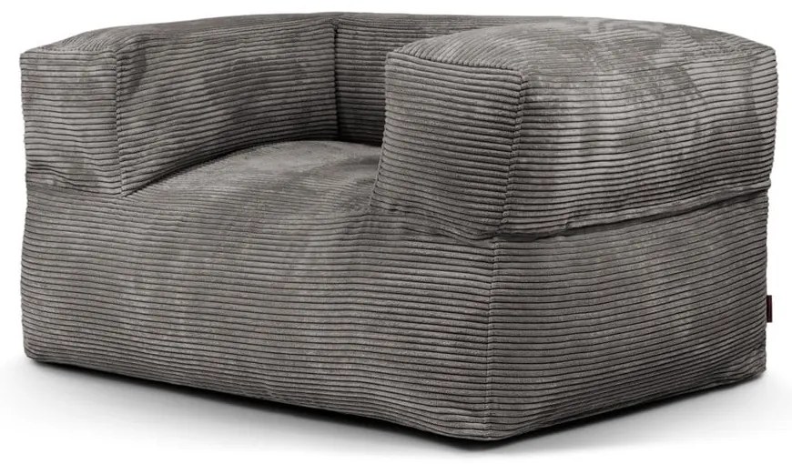 Sötétszürke kordbársony babzsákfotel MooG – SLOWDOWN