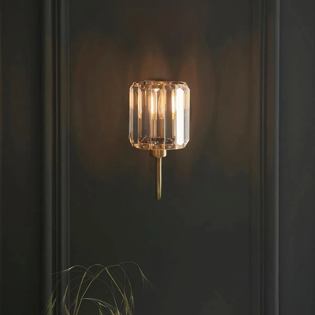 Endon glamour modern fali lámpa berenice antik sárgaréz átlátszó end107803