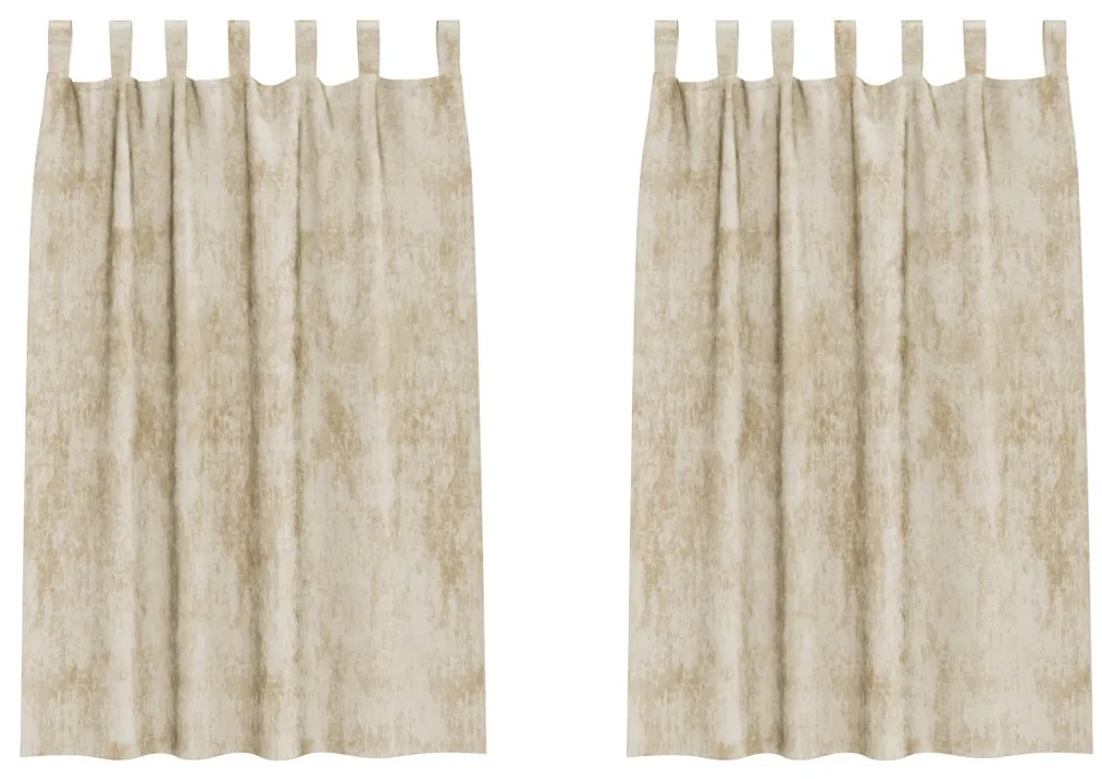 Bársonyfüggönyök 2 db gombfül Krém 175x140 cm