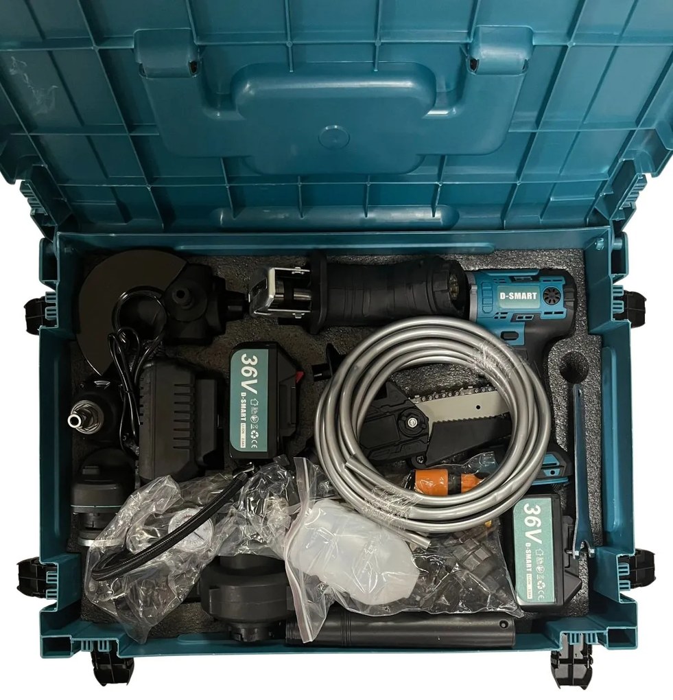 Többfunkciós AKKU készlet - D-SMART 9in1 - szerszámosládában - 36V