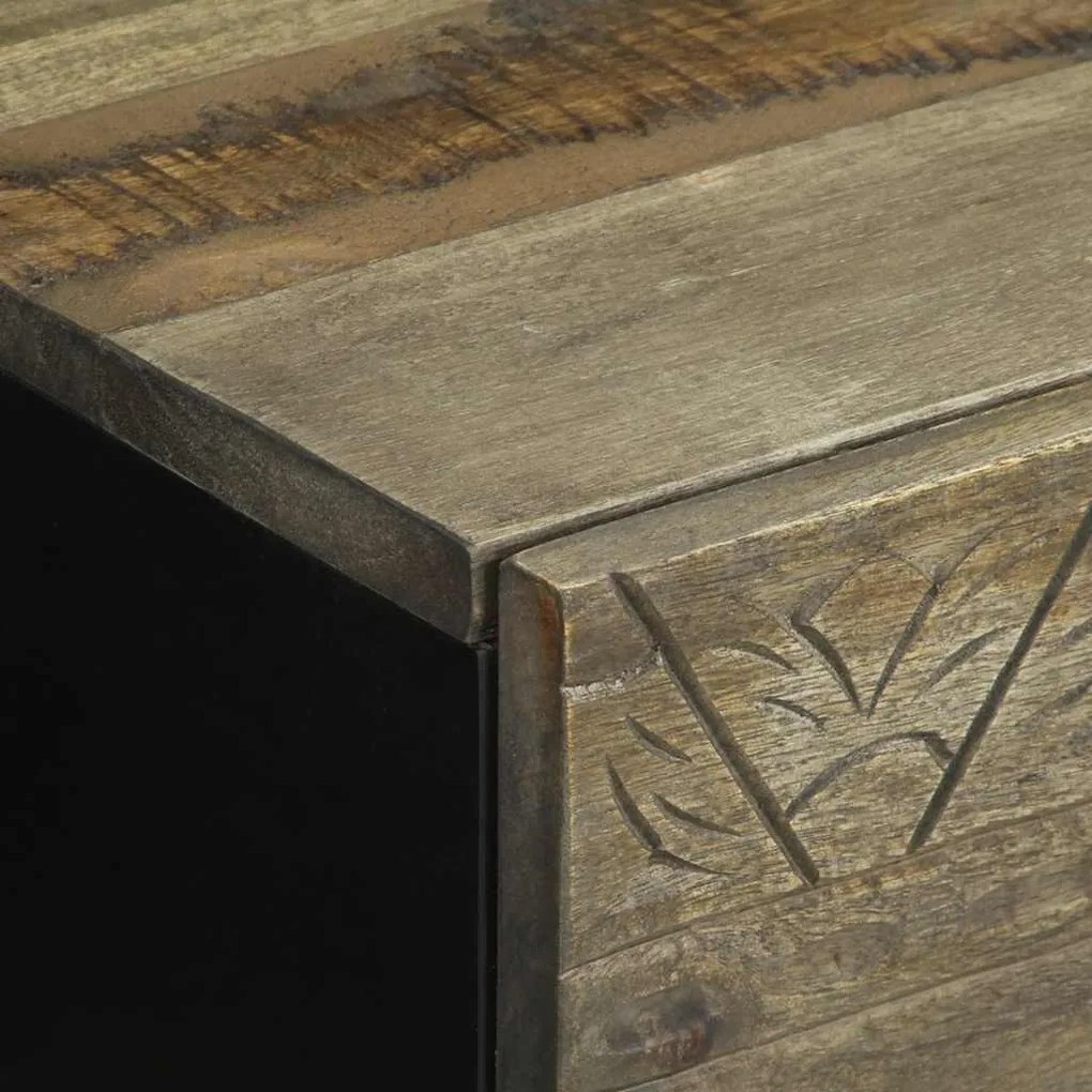 2 db világosszürke tömör mangófa éjjeliszekrény 40 x 33 x 46 cm